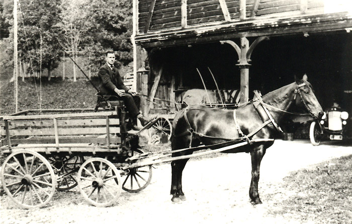 Pferdepost-Paketwagen Rudolf Schmocker / Foto bearbeitet: Heinz Rieder