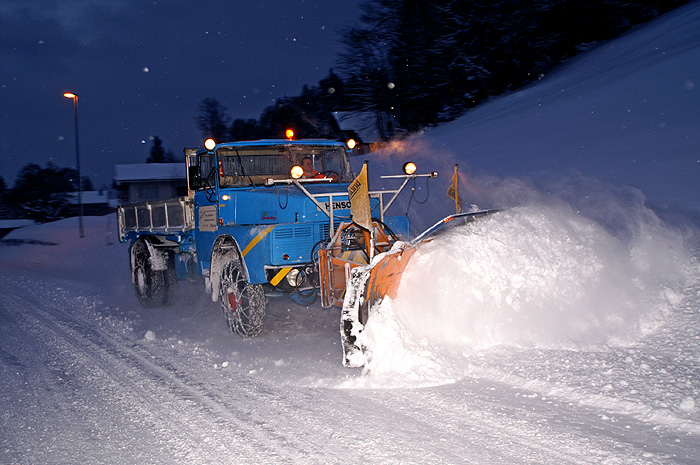 Schneepflug in Aktion / Foto: Fritz Bieri