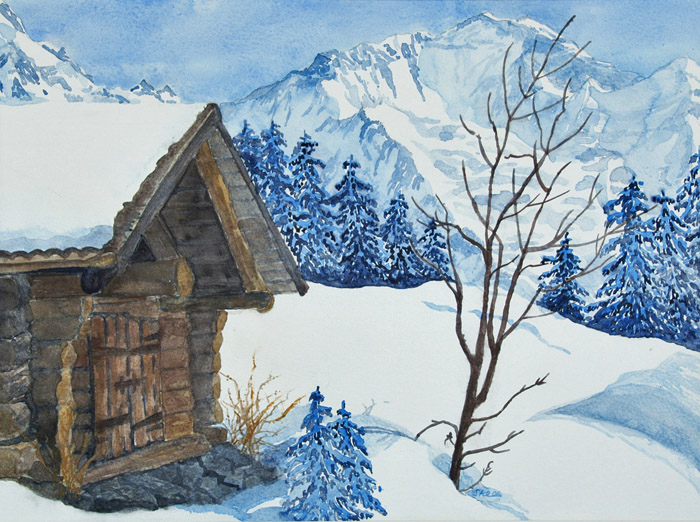 Aquarell von Eveline Steiner / Foto: Fritz Bieri